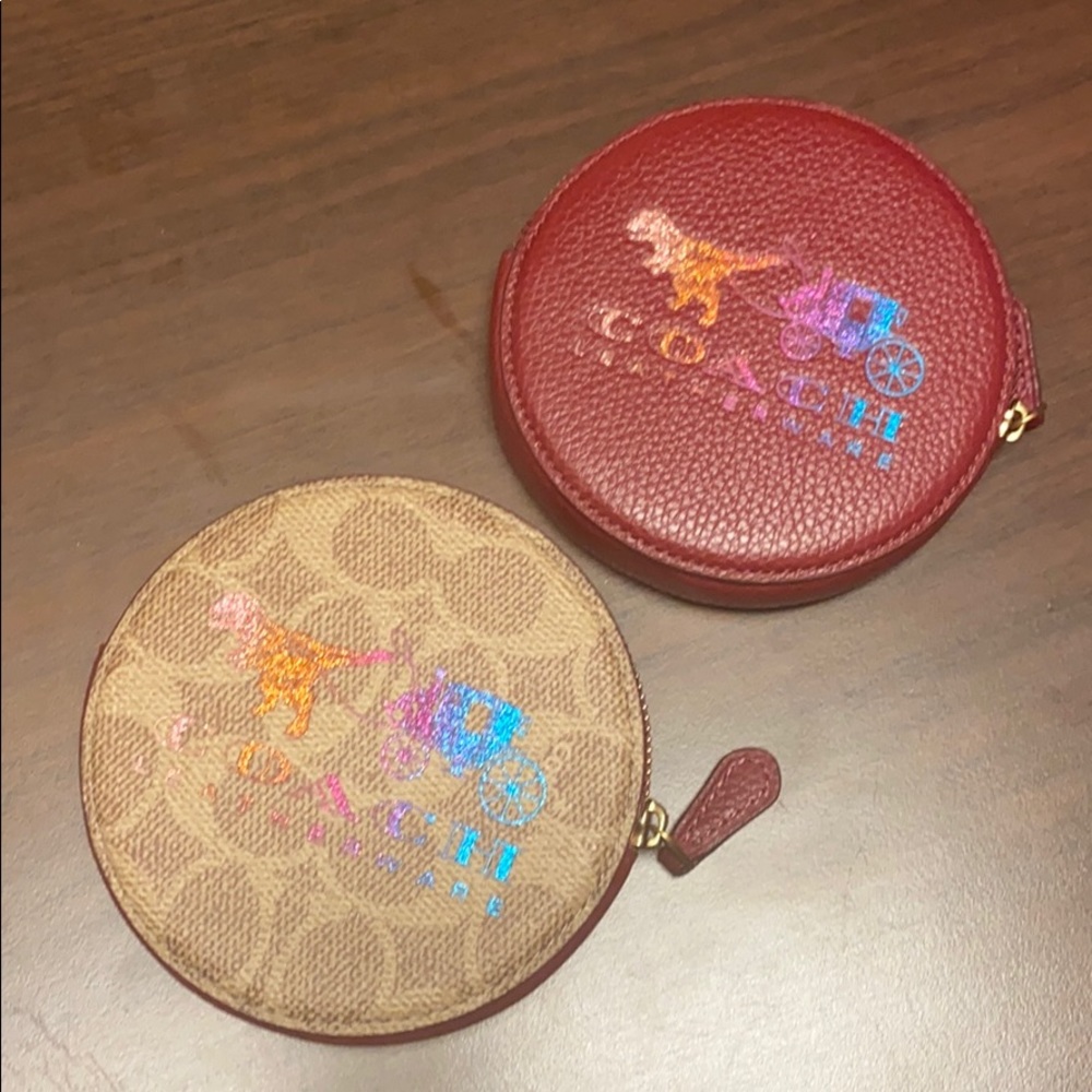 Coach text coin purse